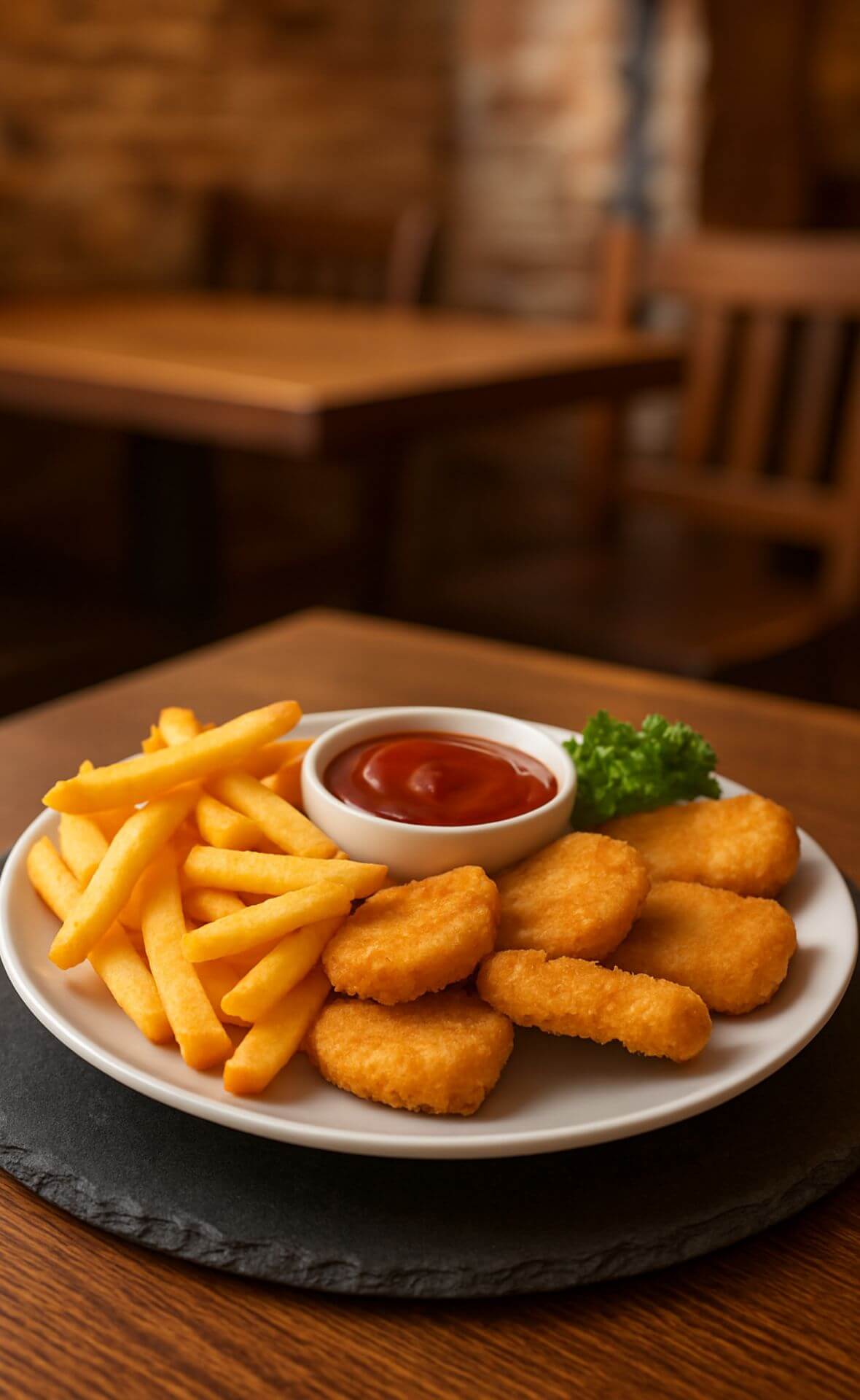 nuggets con patatas y salsa 2